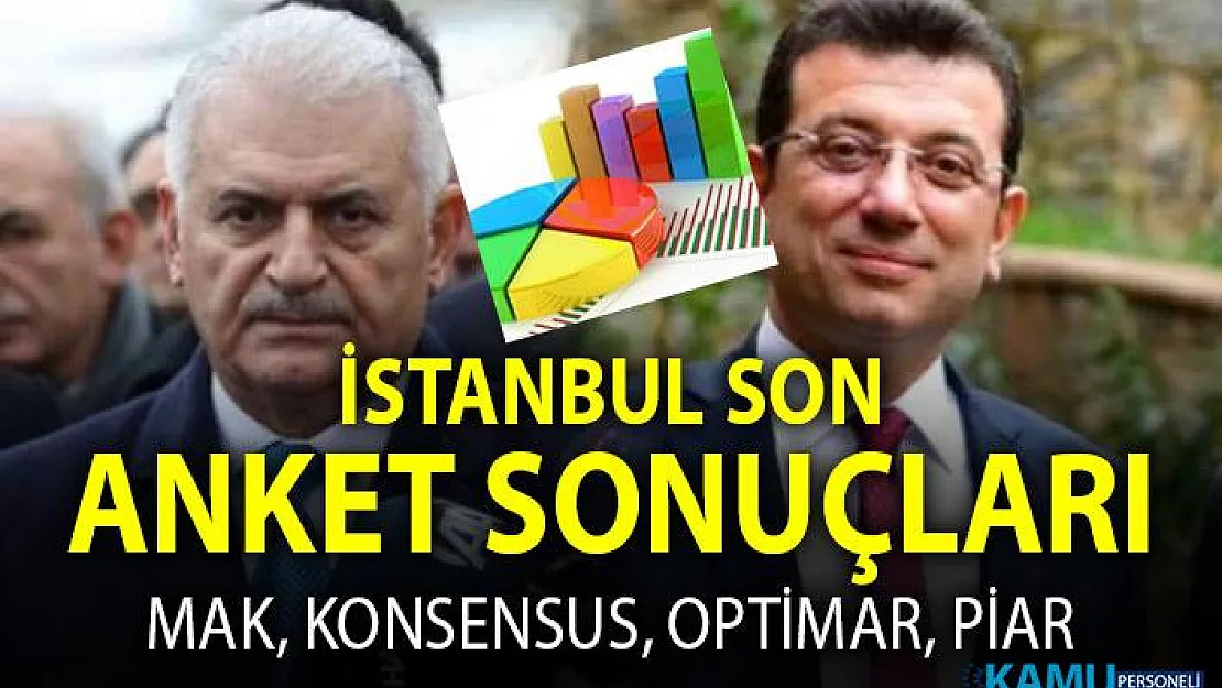 İstanbul son anket sonuçları: MAK, Konsensus, Optimar ve Piar anket sonuçlarında Ekrem İmamoğlu ve Binali Yıldırım