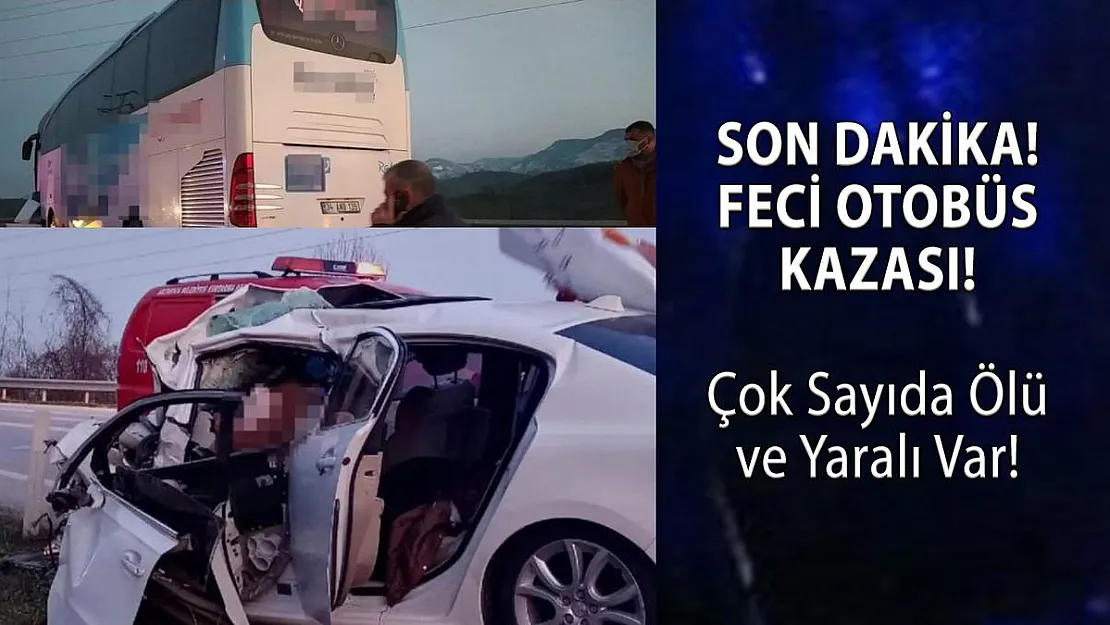 İstanbul'a giden bir yolcu otobüsü ile otomobil çarpıştı! Çok sayıda ölü ve yaralı var