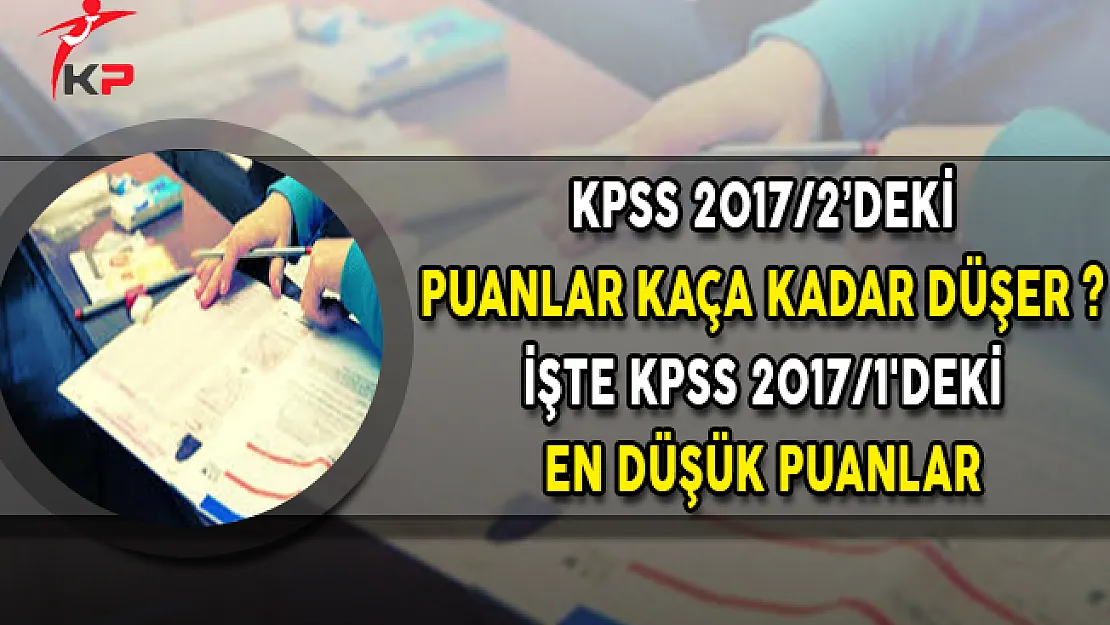 İşte KPSS 2017/1'deki En Düşük Puanlar!