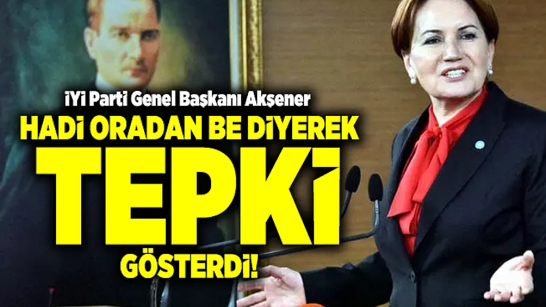İYİ Parti Genel Başkanı Akşener Hadi Oradan Be diyerek tepki gösterdi!