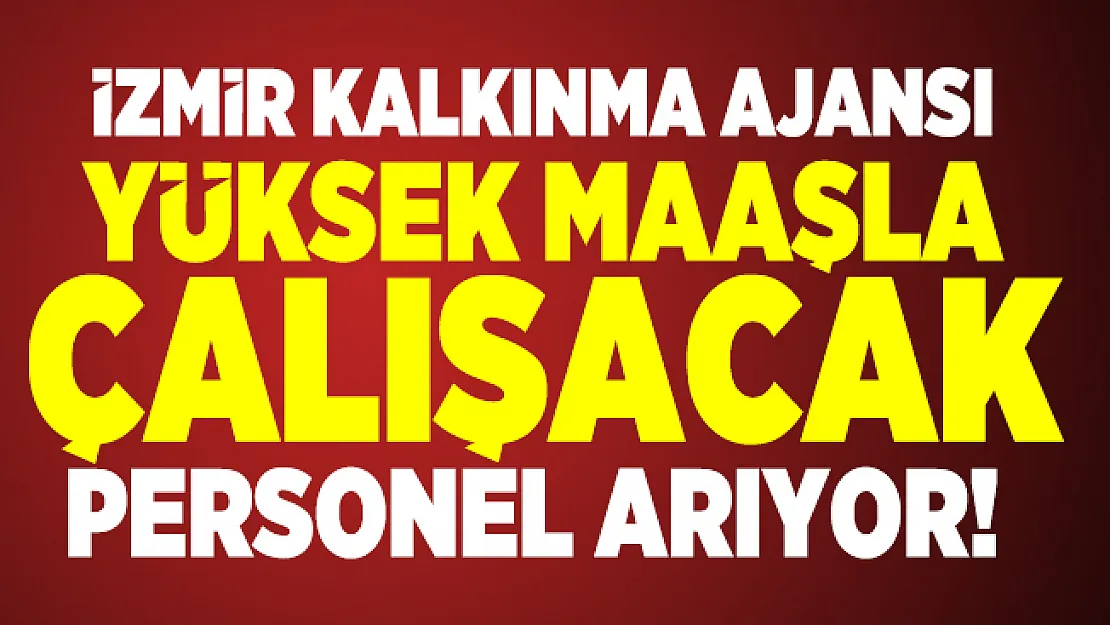 İzmir Kalkınma Ajansı yüksek maaşla çalışacak personel arıyor! 2020 KPSS'ye girenler başvuru yapabilir