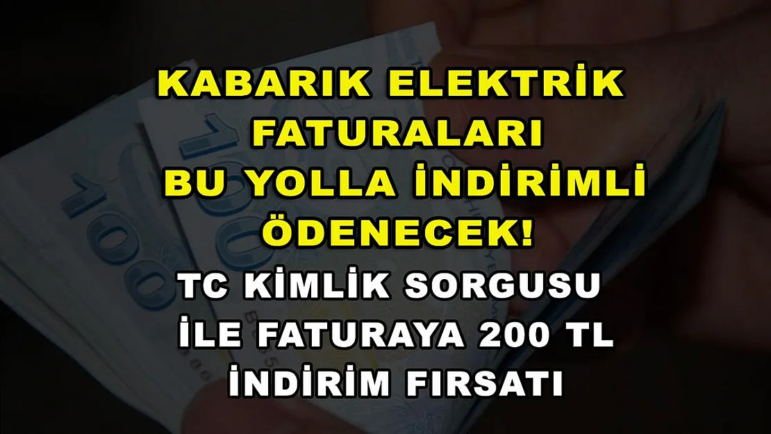 Kabarık elektrik faturaları bu yolla indirimli ödenecek! TC kimlik sorgusu ile faturaya 200 TL indirim fırsatı