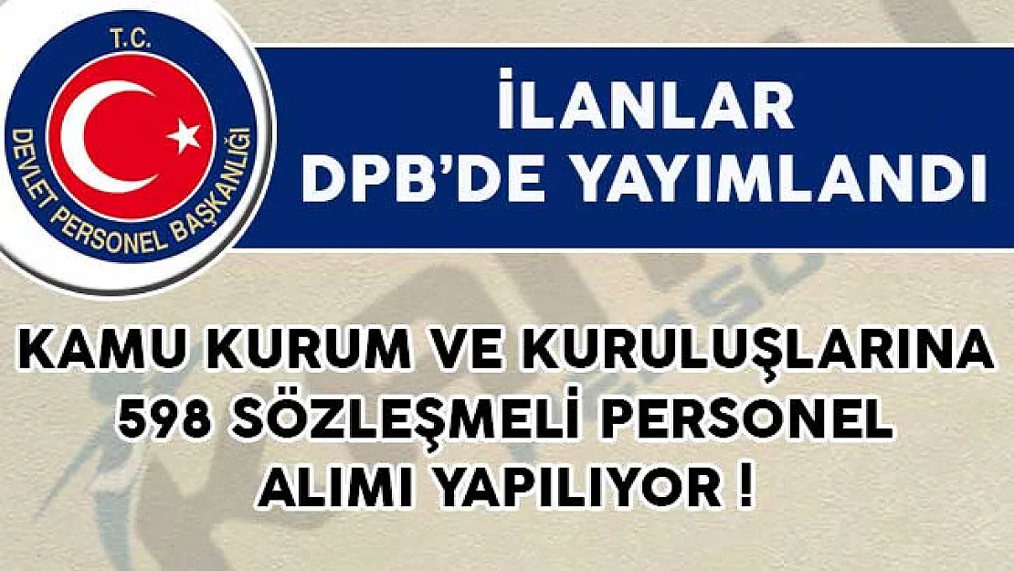 Kamu Kurum ve Kuruluşlarına 598 Sözleşmeli Personel Alımı Yapılıyor!
