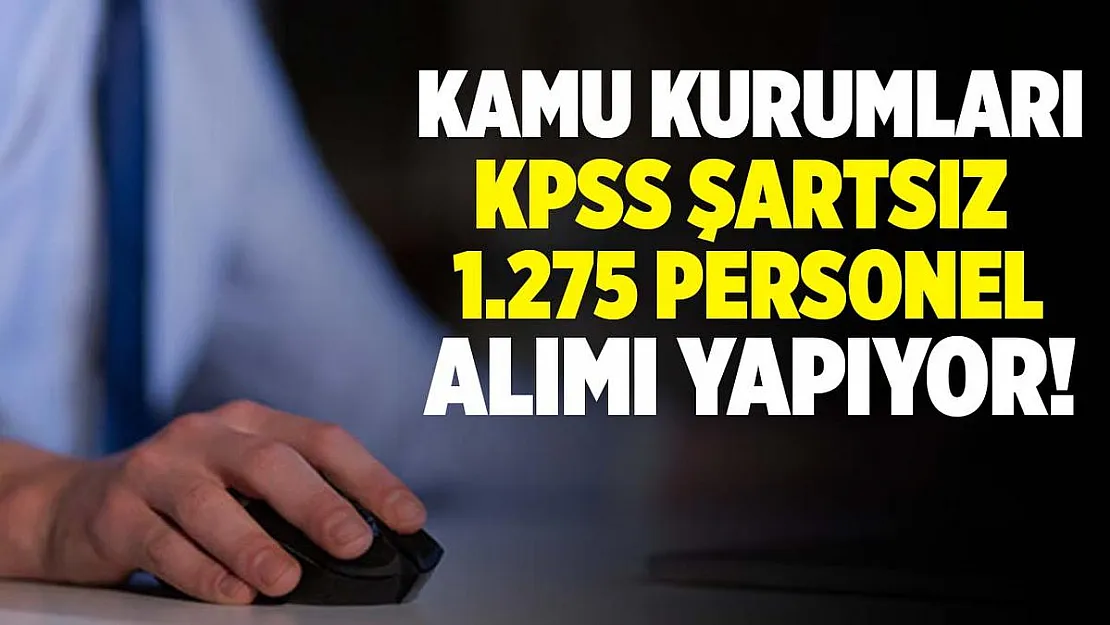 Kamu kurumlarına KPSS şartsız 1275 personel alımı yapılıyor!