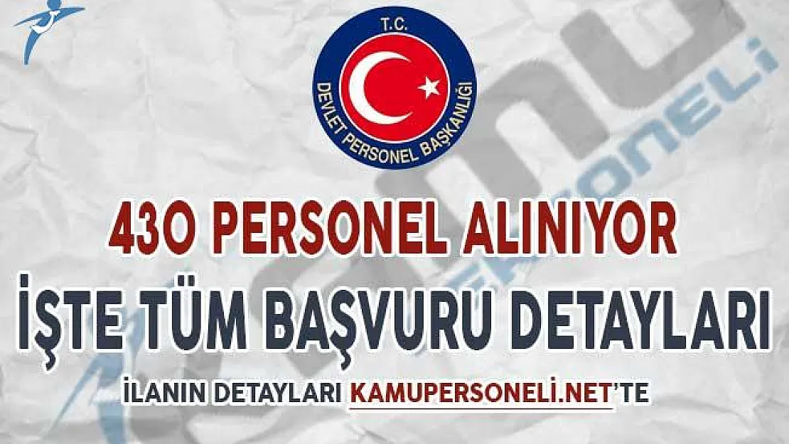 Kamu Kurumlarında Toplam 430 Sözleşmeli Personel Alınıyor !