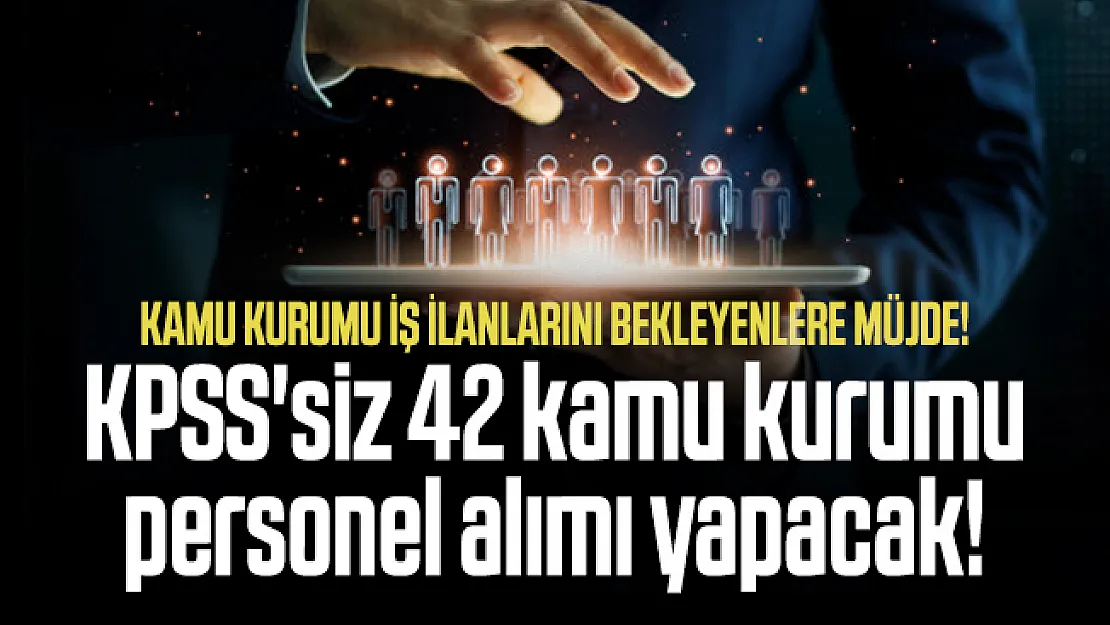 Kamu kurumu iş ilanlarını bekleyenlere müjde! KPSS'siz 42 kamu kurumu personel alımı yapacak!