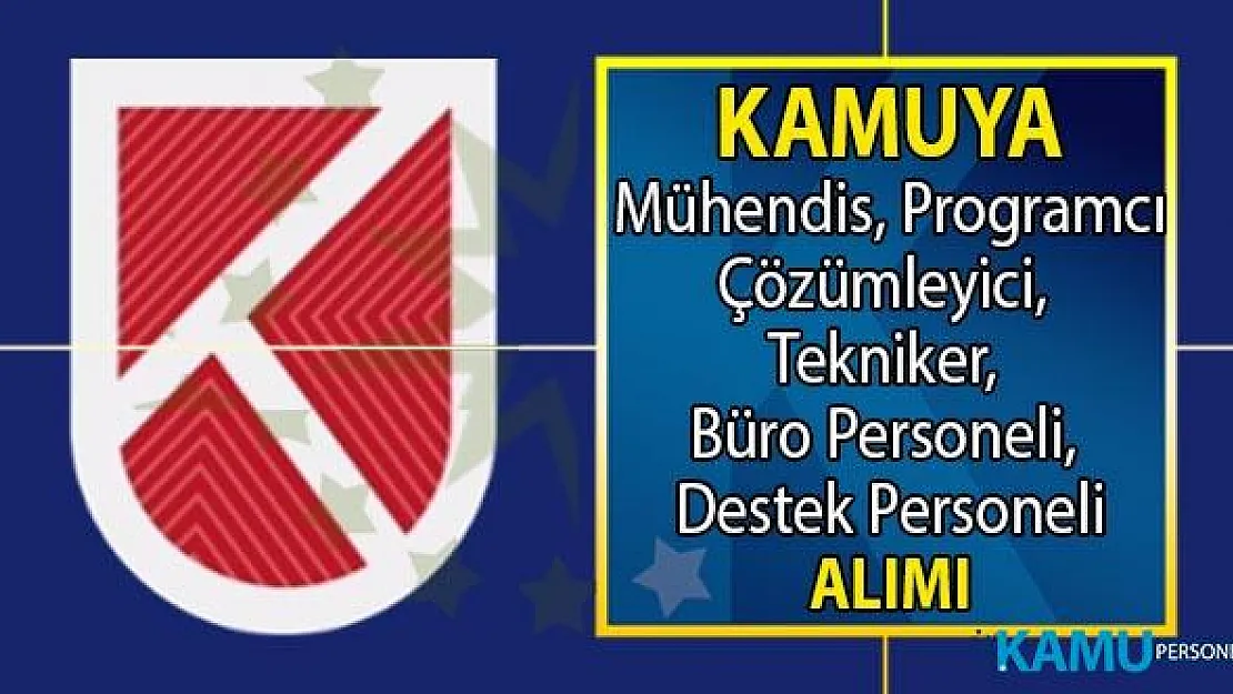 Kamu kurumuna Mühendis, Programcı, Çözümleyici, Tekniker, Büro Personeli ve Destek Personeli alımı yapılacak!