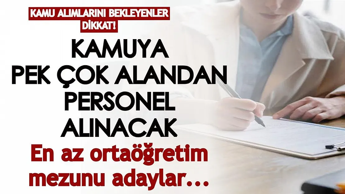 Kamu kurumuna pek çok alandan personel ataması yapılacak! En az ortaöğretim mezunu olmak yeterli