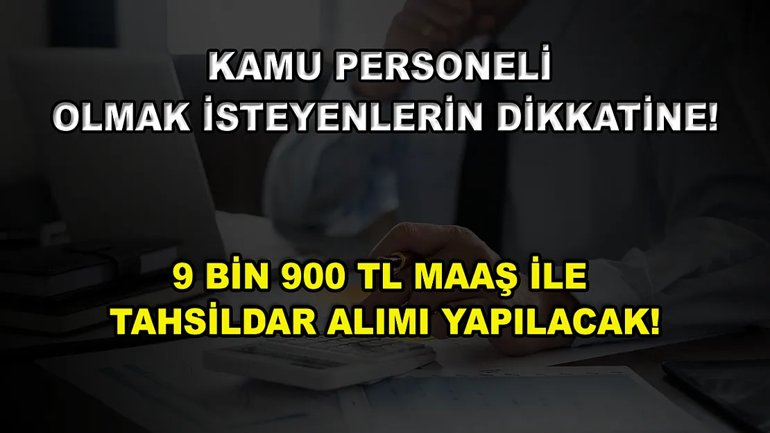 Kamu Personeli Olmak İsteyenlerin Dikkatine! 9 Bin 900 TL Maaş ile Tahsildar Alımı Yapılacak!