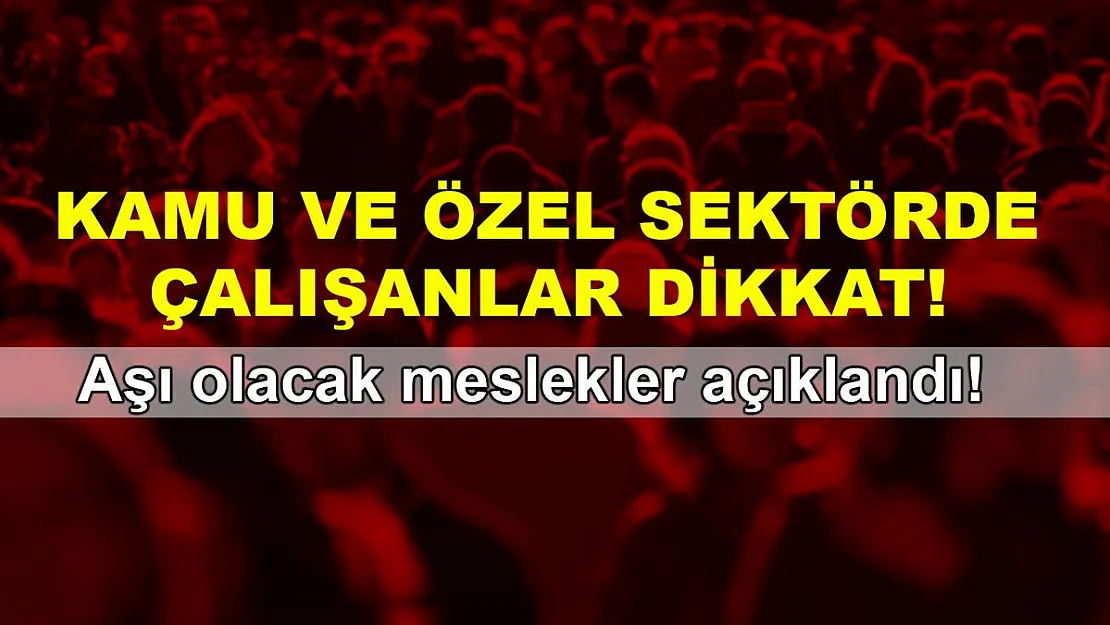Kamu ve özel sektörde çalışanlar dikkat! Aşı olacak meslekler açıklandı!