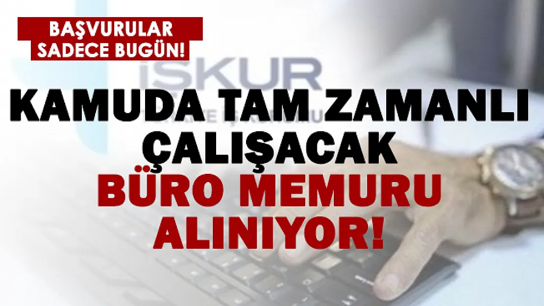 Kamuda tam zamanlı çalışacak büro memuru alınıyor!