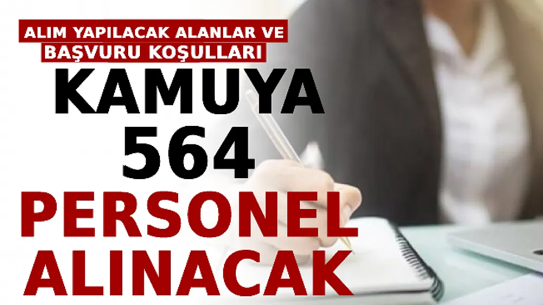 Kamuya 564 Personel Alınacak! Alım Yapılacak Alanlar ve Başvuru Koşulları