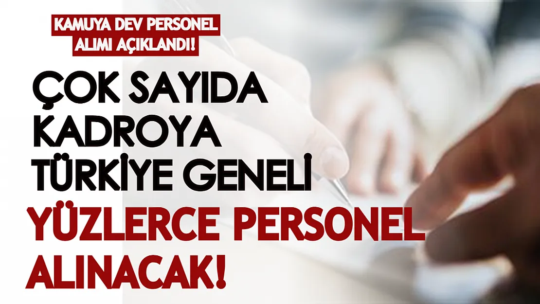 Kamuya dev personel alım ilanı açıklandı! Çok sayıda kadroya Türkiye geneli 422 personel alınacak!