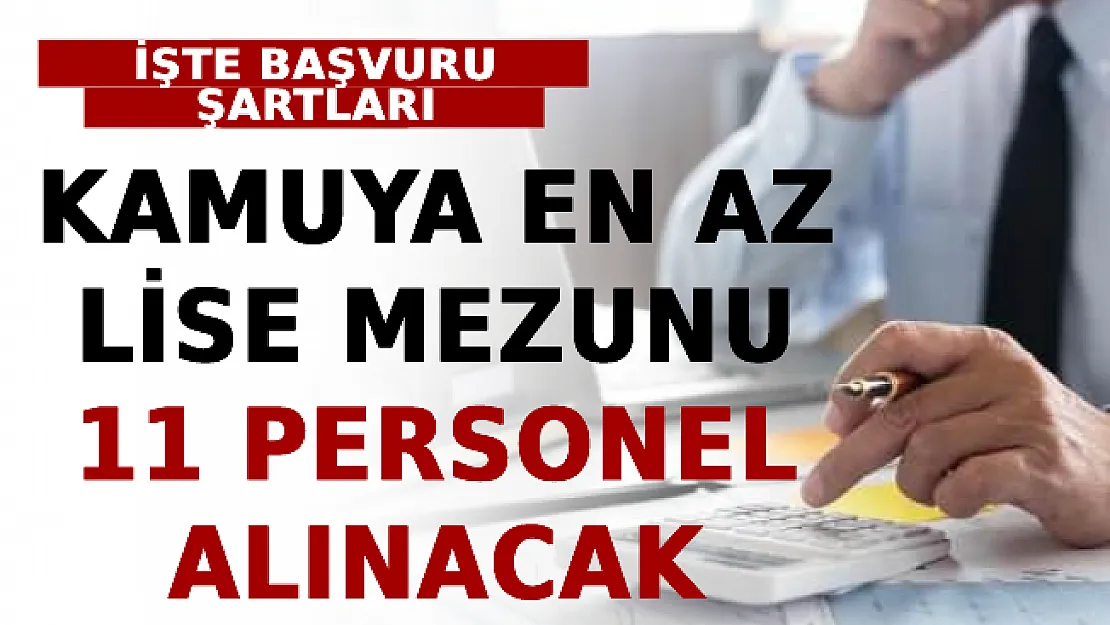 Kamuya En Az Lise Mezunu 11 Personel Alınacak! İşte Başvuru Şartları