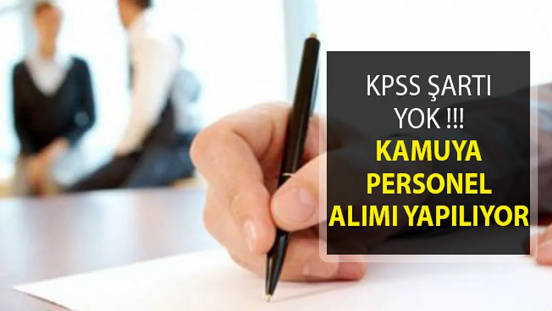 Kamuya Personel Alımı İçin Yeni İlan Yayımlandı! KPSS Şartı Yok