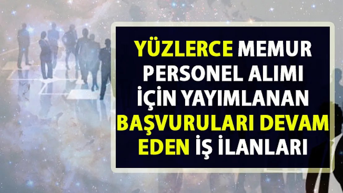 Kamuya yüzlerce akademik personel alımı yapılacaktır! Başvuruları devam eden memur alımı iş ilanları listesi!..