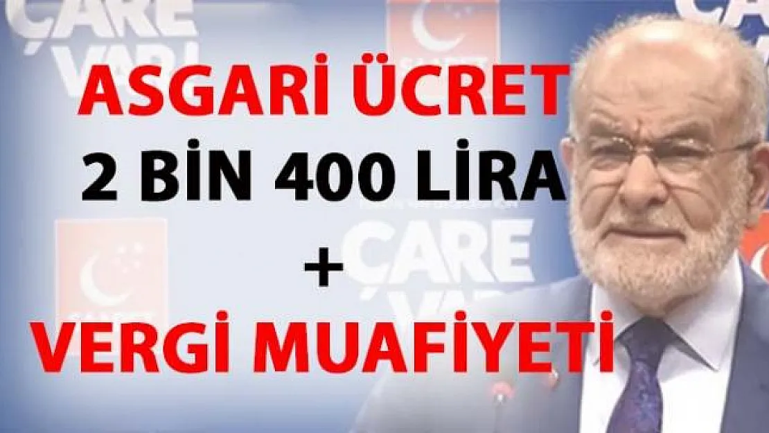 Karamollaoğlu'ndan asgari ücret teklifi