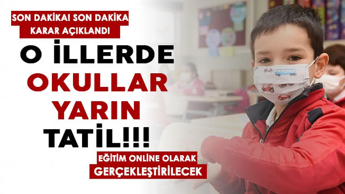 Karar son dakika duyuruldu: O illerde yarın okullar tatil edildi! Eğitim online yapılacak:İşte yüz yüze eğitime ara veren iller