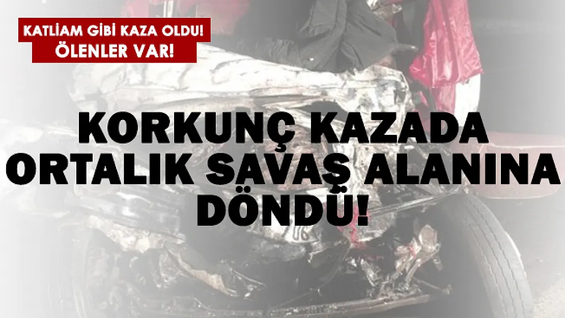 Katliam gibi korkunç kaza! Yolcu otobüsü kamyonetle çarpıştı! Hayatını kaybedenler var!