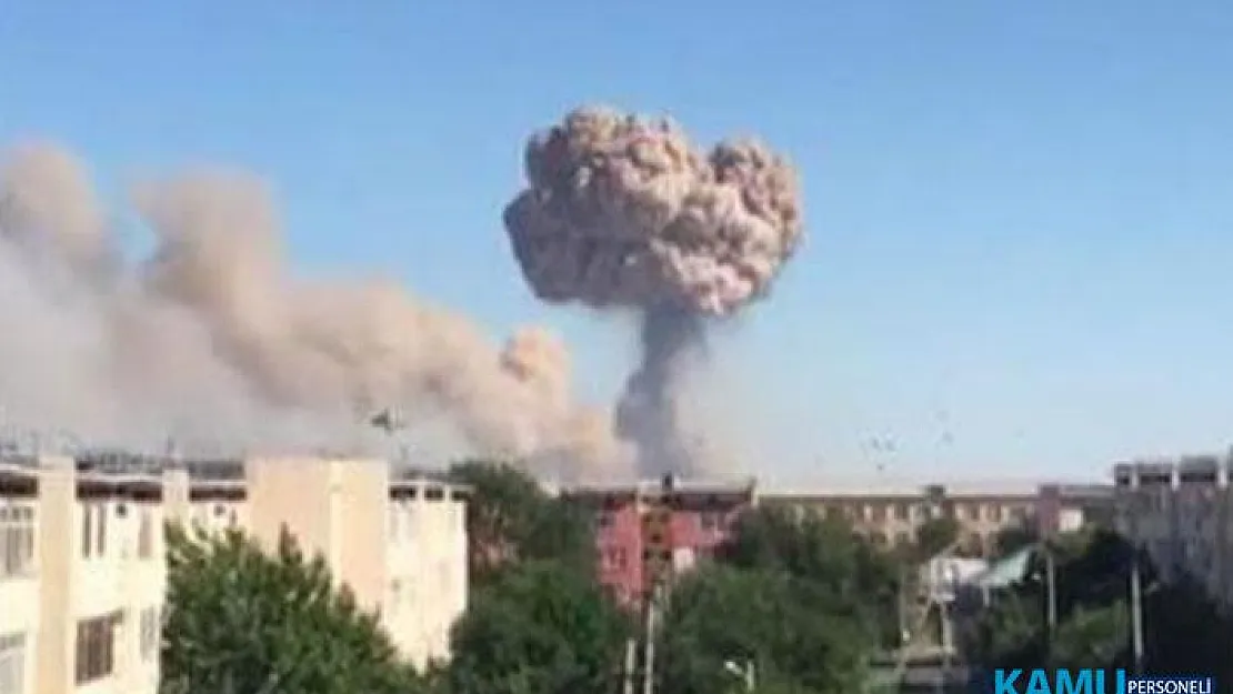 Kazakistan'da Askeri Mühimmat Deposunda Patlama! 11 Yaralı Var! Kazakistan Arys Kentinde Patlama