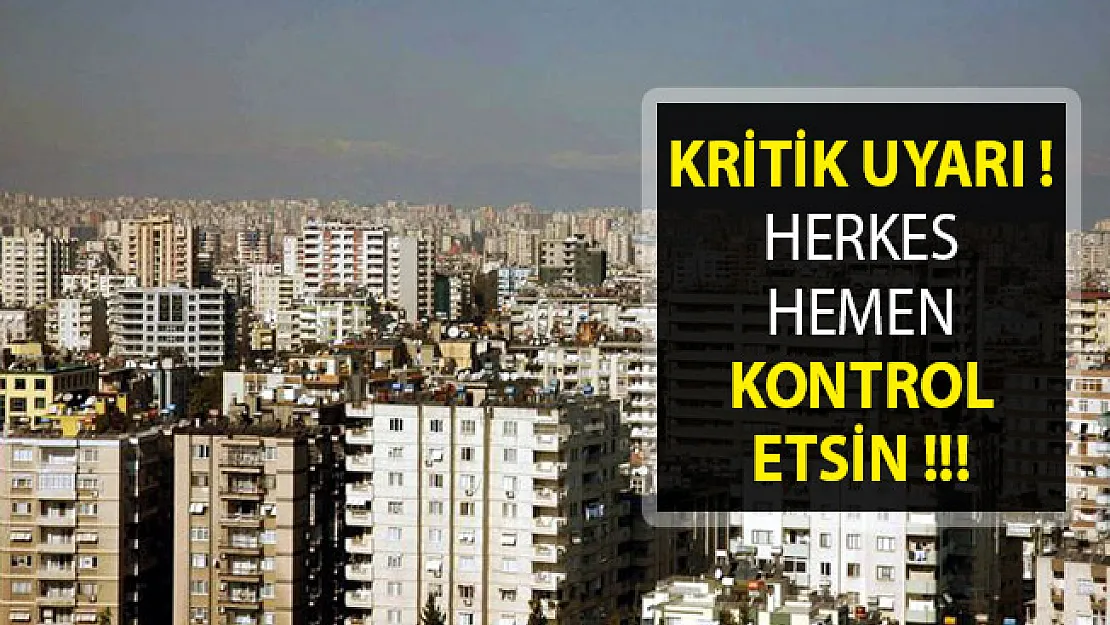 Kentsel Dönüşüm Genel Müdüründen Kritik Uyarı! Herkes Kontrol Etsin