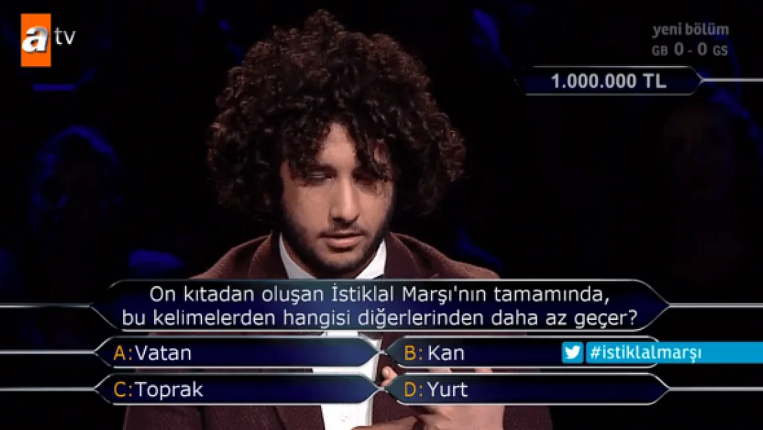 Kim Milyoner Olmak İster'de 1 milyonluk soru belli oldu