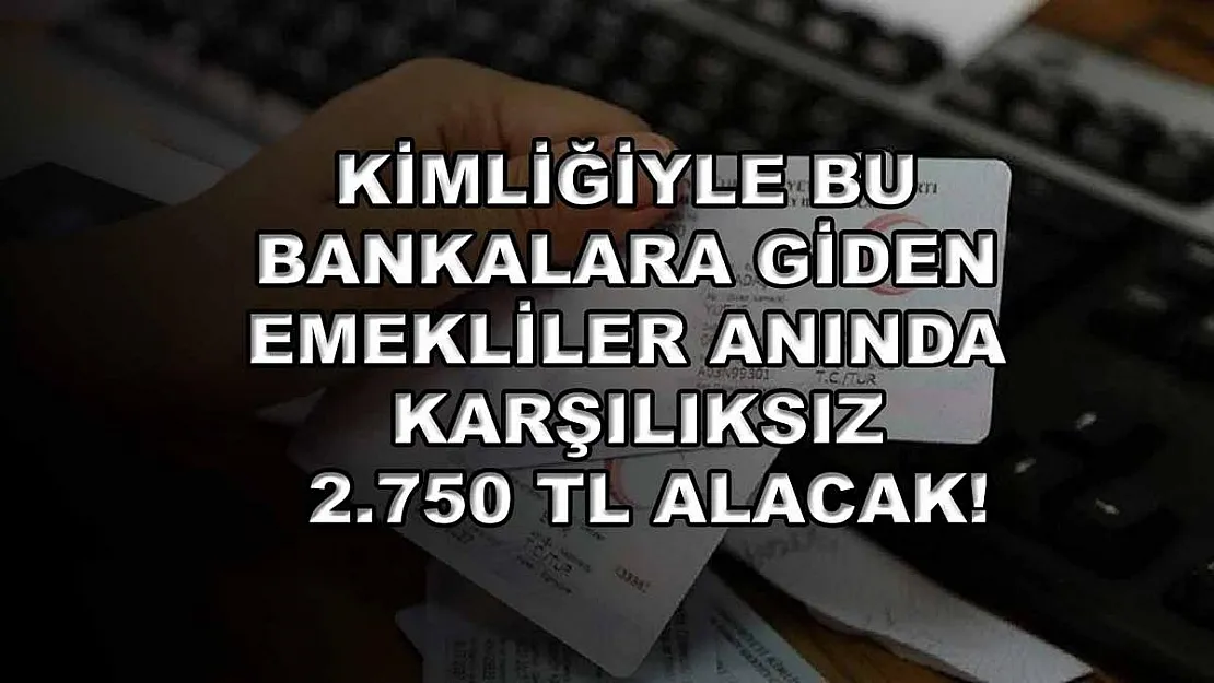 Kimliğiyle bu bankalara giden emekliler anında karşılıksız 2.750 TL alacak!