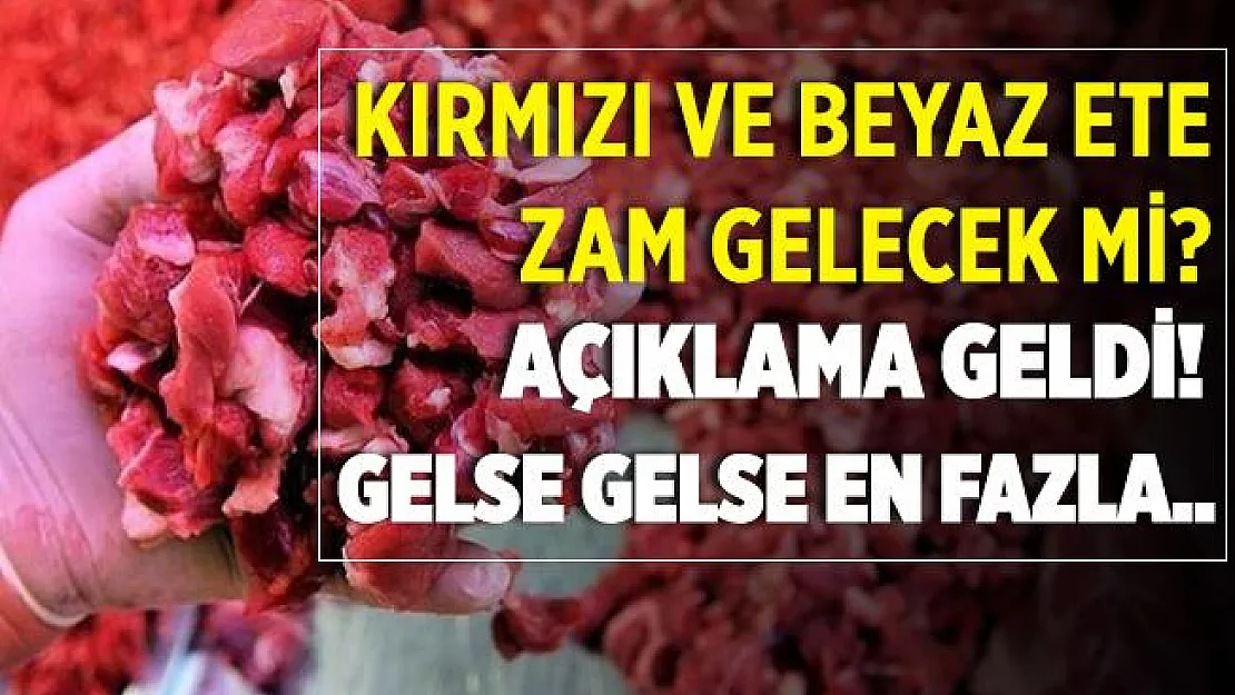 Kırmızı ve beyaz ete zam gelecek mi? Açıklama yapıldı! Gelse gelse en fazla..