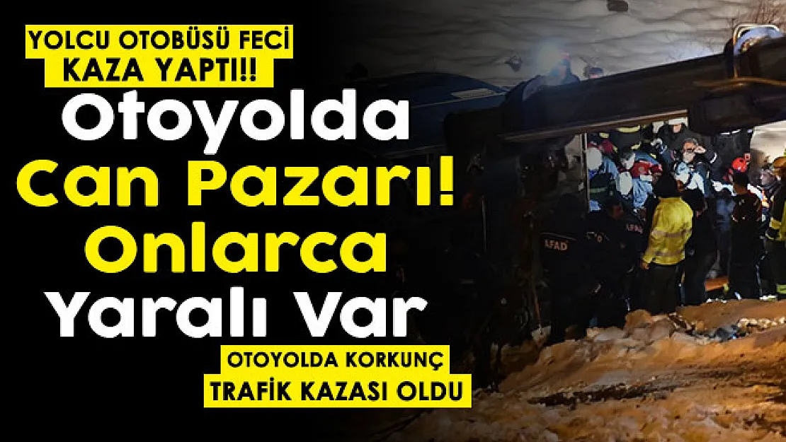 Kış günü otoyolda can pazarı yaşanıyor! Yolcu otobüsü kaza yaptı: Onlarca yaralı var