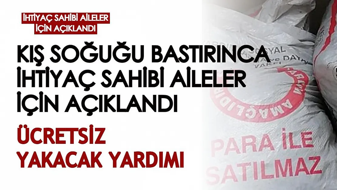 Kış soğuğu bastırınca ihtiyaç sahibi aileler için açıklandı! Ücretsiz yakacak yardımı yapılıyor