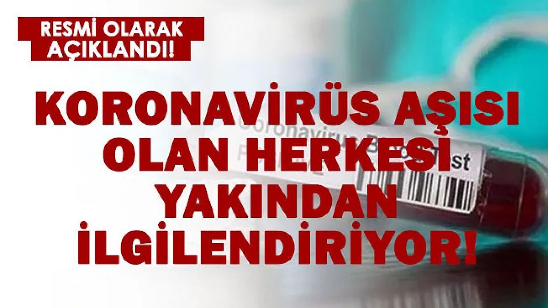 Koronavirüs aşısı olan herkesi ilgilendiriyor!