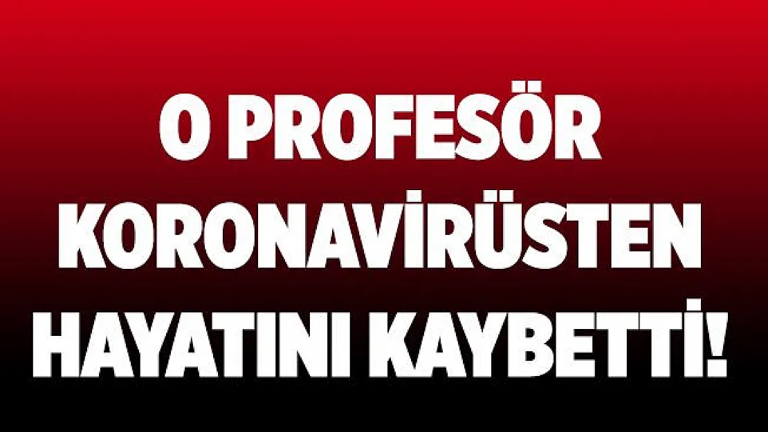 Koronavirüs tedavisi gören profesör doktor hayatını kaybetti!