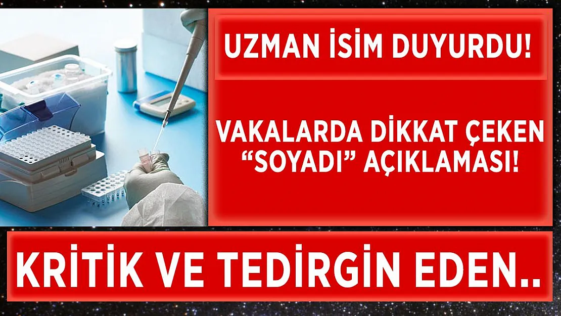 Koronavirüs vakalarına ilişkin dikkat çeken 'Soyadı' açıklaması!