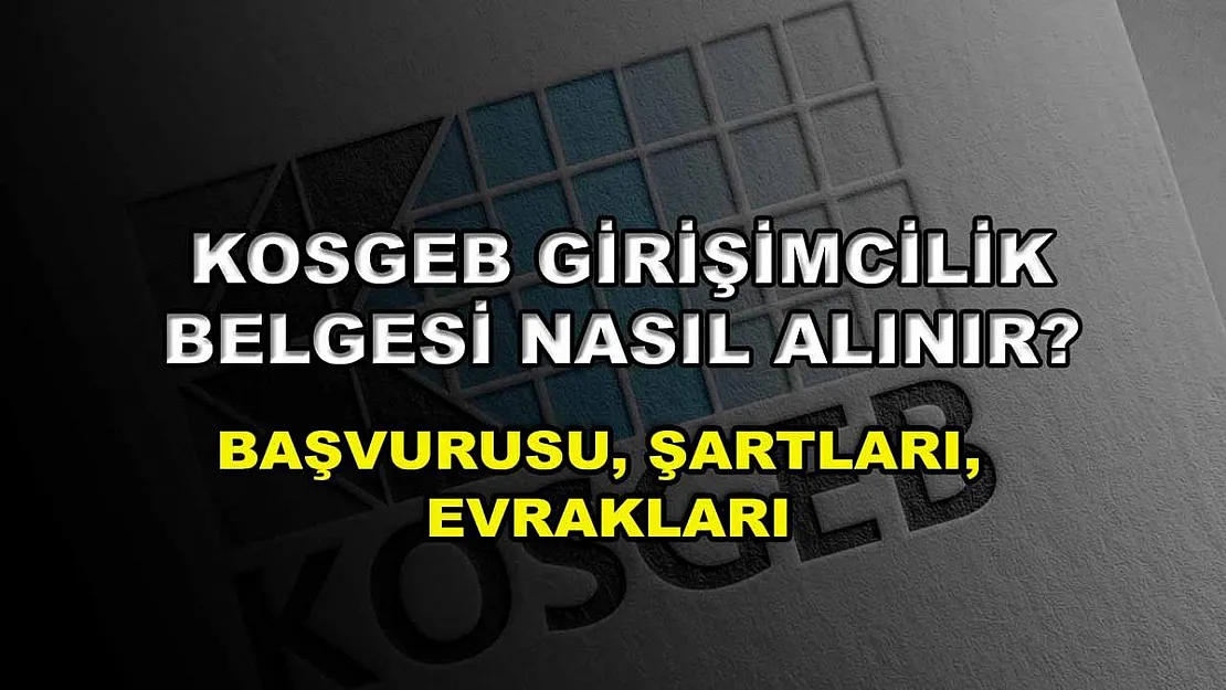 KOSGEB Girişimcilik Belgesi Nasıl Alınır? Başvurusu, Şartları, Evrakları
