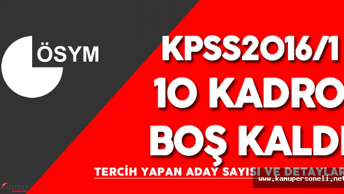 KPSS 2016/1 'De Kaç Aday Tercih Yaptı? Kaç Kadro Boş Kaldı? İşte Sayısal Bilgiler