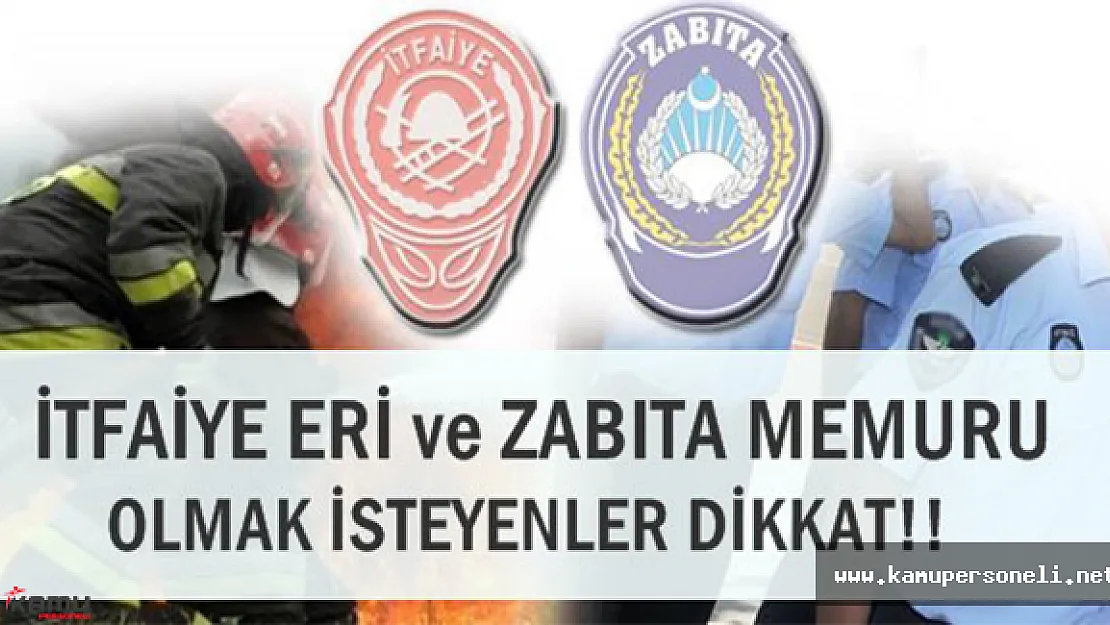 KPSS 2016/1 ile Zabıta Memuru ve İtfaiye Eri Alımı Yapacak Belediyeler