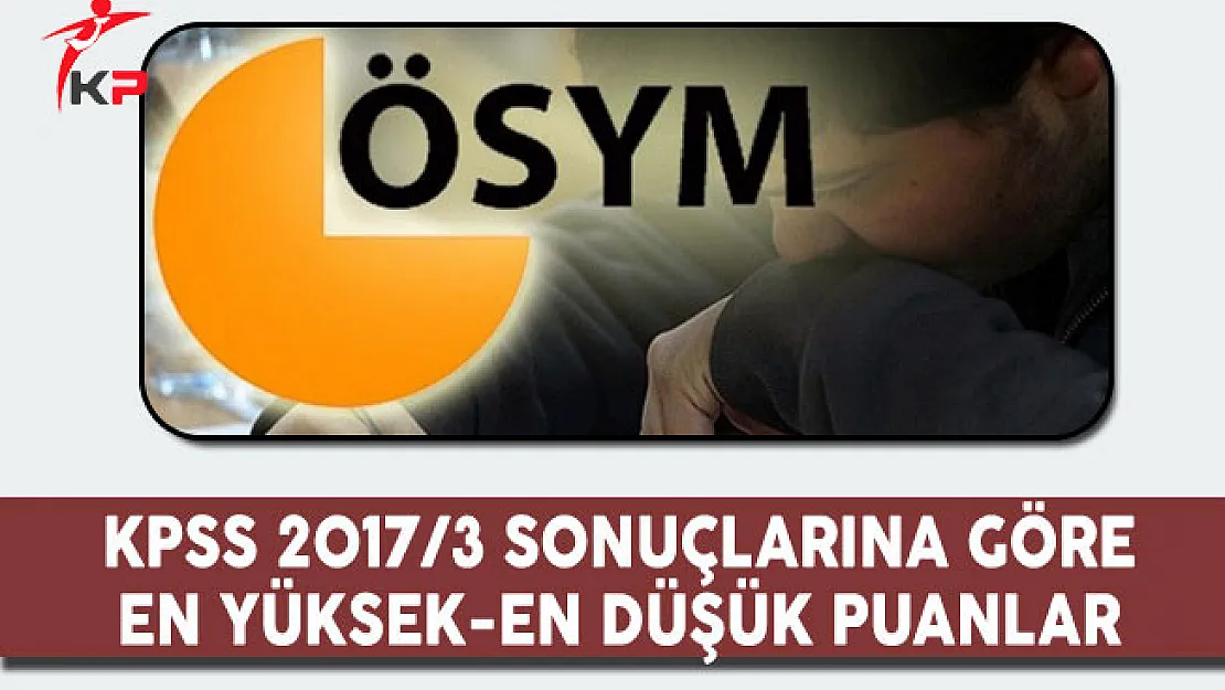 KPSS 2017/3 Başvuru Sonuçlarına Göre Oluşan En Düşük ve En Yüksek Puanlar