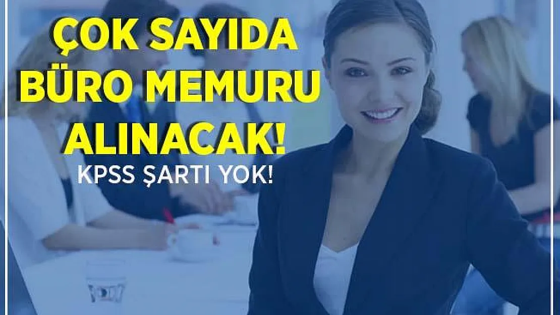 KPSS şartsız çok sayıda büro memur alımı yapılıyor! İlköğretim mezunu adaylar başvuruda bulunabilir!