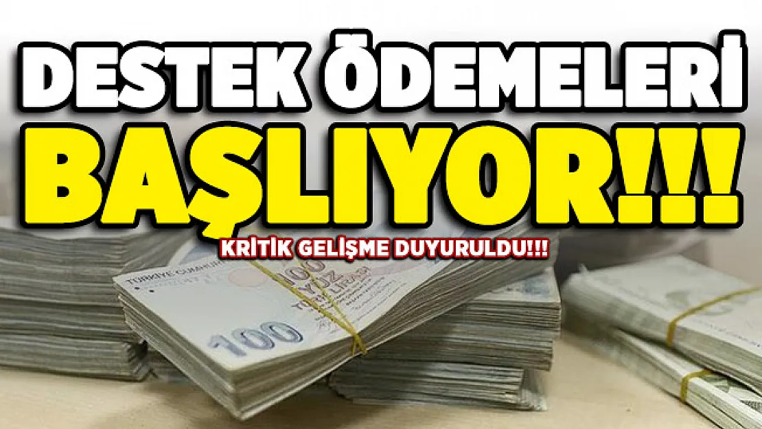 Kritik gelişme! Destek ödemeleri hesaplara yatıyor