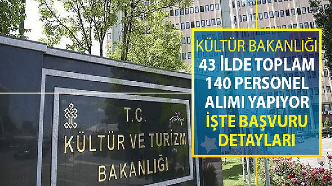 Kültür ve Turizm Bakanlığına İŞKUR Aracılığı İle 43 İlde 140 Personel Alımı Yapılıyor