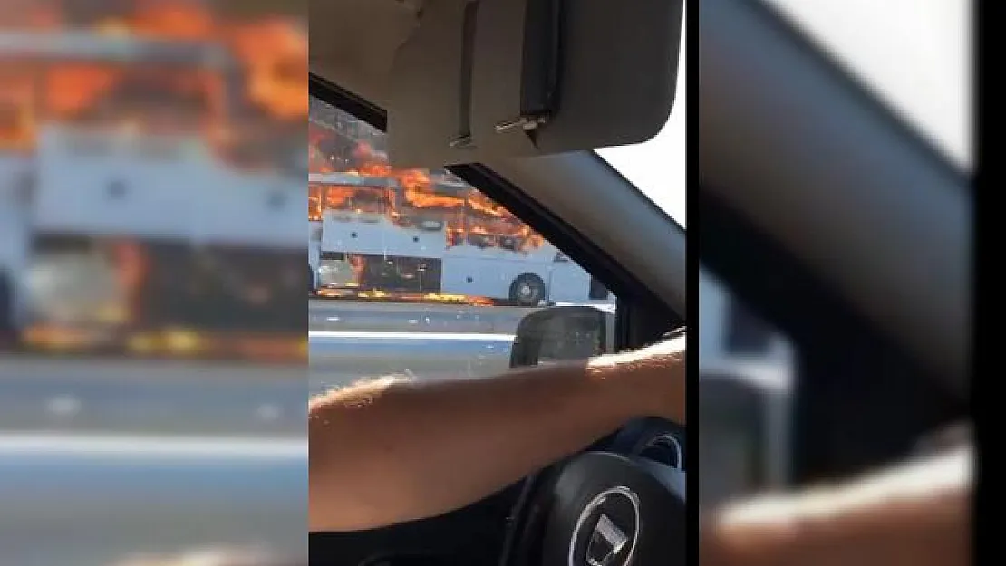 Kuzey Marmara Otoyolu'nda yolcu otobüsünde yangın çıktı!