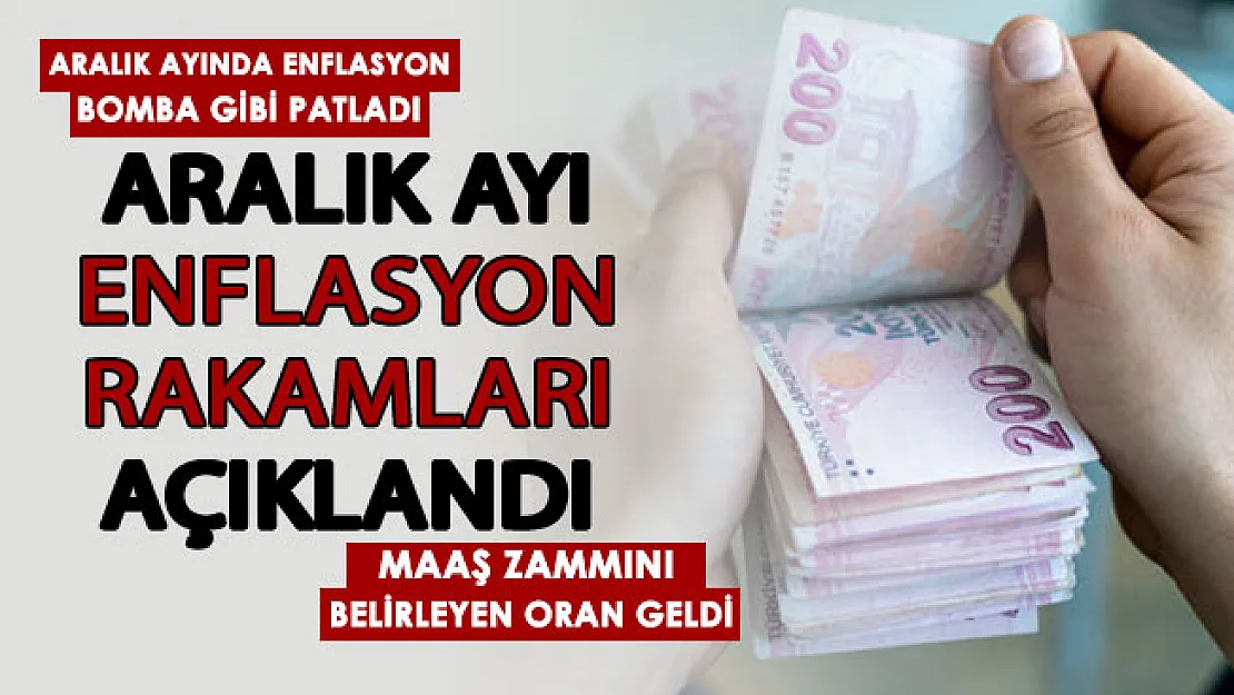 Maaş zammını belirleyen Enflasyon rakamları TÜİK tarafından açıklandı: Enflasyon Aralık ayında patladı