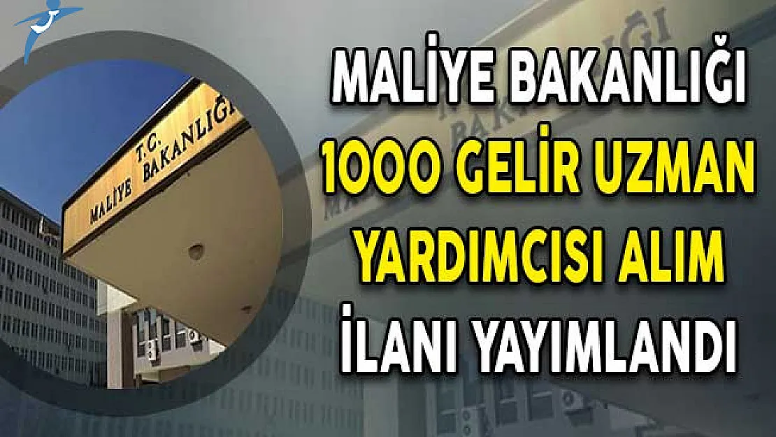Maliye Bakanlığı 1000 Gelir Uzman Yardımcısı Alım İlanı DPB'de Yayımlandı