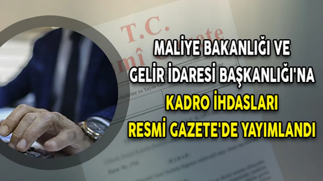 Maliye Bakanlığı ve Gelir İdaresi Başkanlığı'na Kadro İhdasları Resmi Gazete'de Yayımlandı