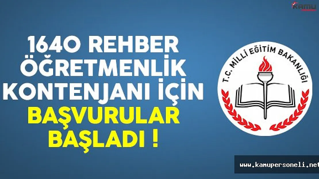 MEB 1640 rehber öğretmenlik kontenjanı için başvurular başladı