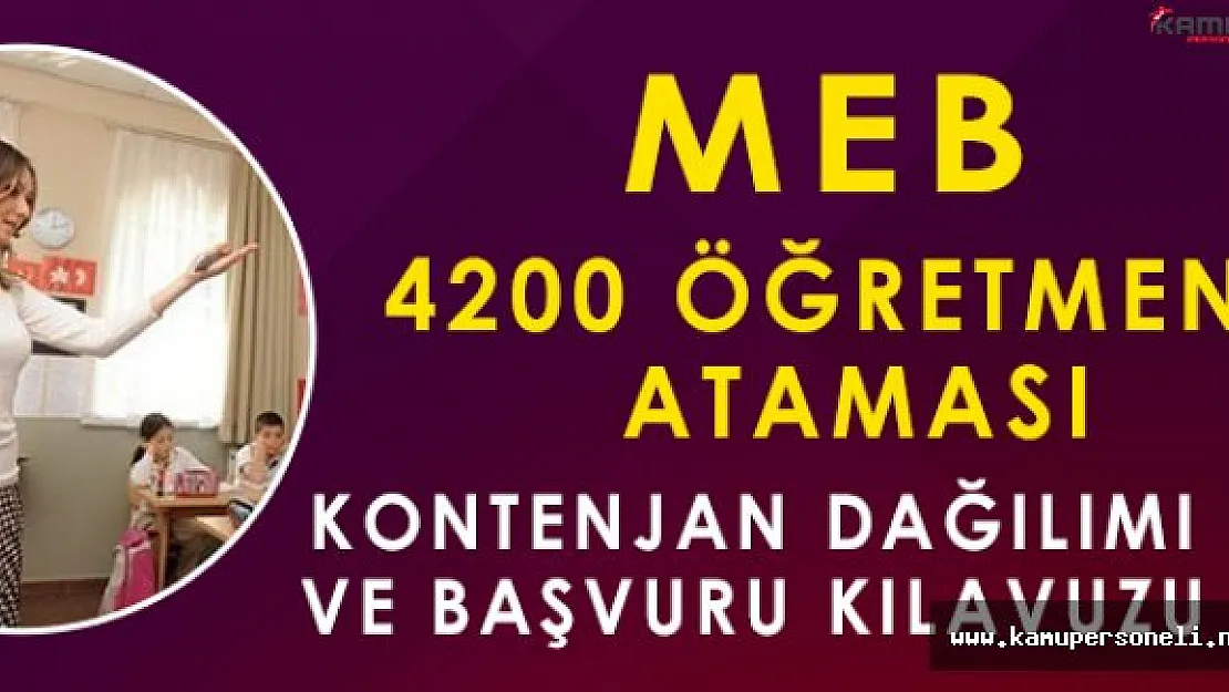 MEB 4200 Sözleşmeli Öğretmen Atamalarına İlişkin Kontenjan Dağılımı ve Başvuru Kılavuzu