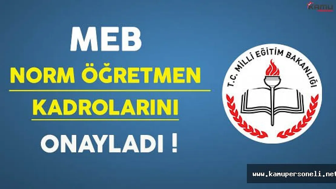 MEB Norm Öğretmen Kadrolarını Onayladı