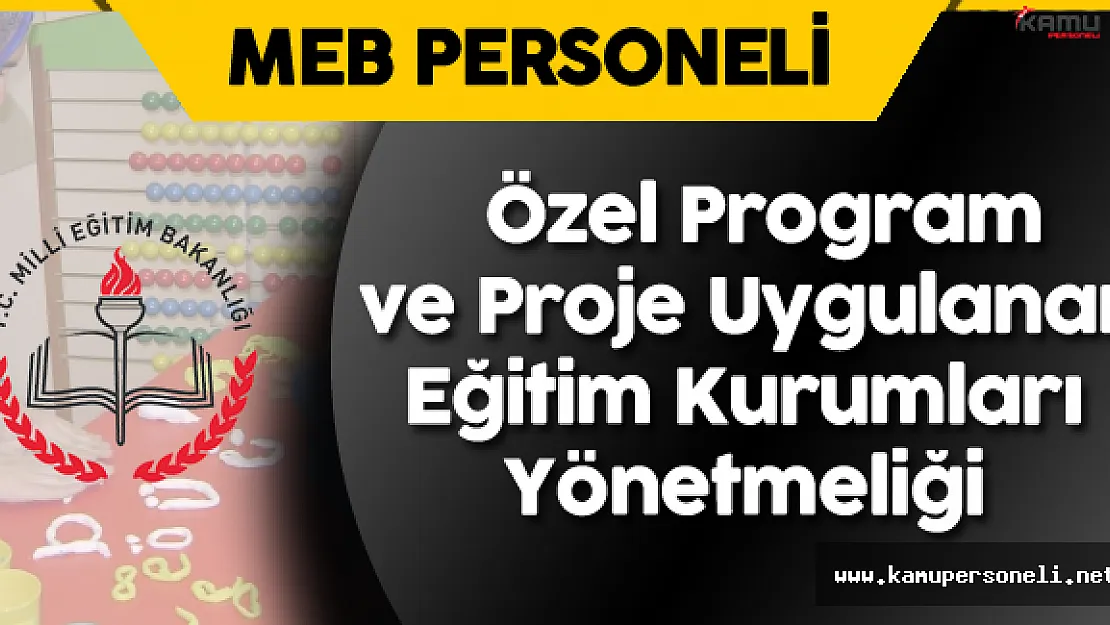 MEB Özel Program ve Proje Uygulanan Eğitim Kurumları Yönetmeliği Resmi Gazete'de Yayımlandı