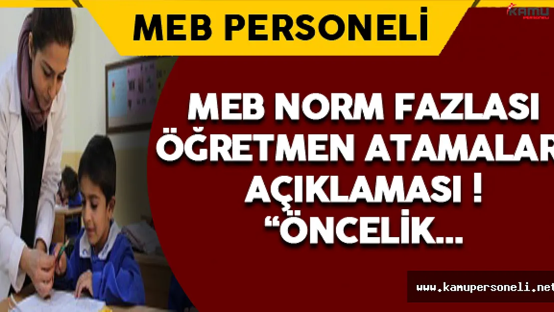 MEB'den Norm Fazlası Öğretmen Atamaları Açıklaması