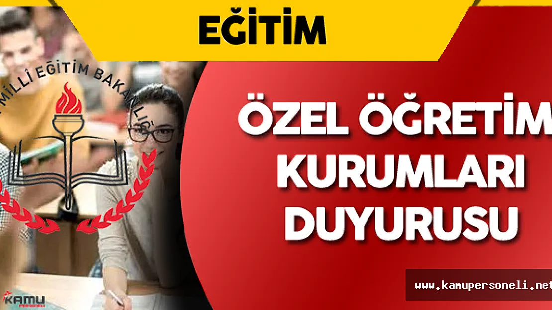 MEB'den Özel Öğretim Kursu Açılışları İle İlgili Son Dakika Açıklaması